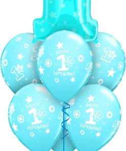 Blue 1st Birthday at London Helium Balloons